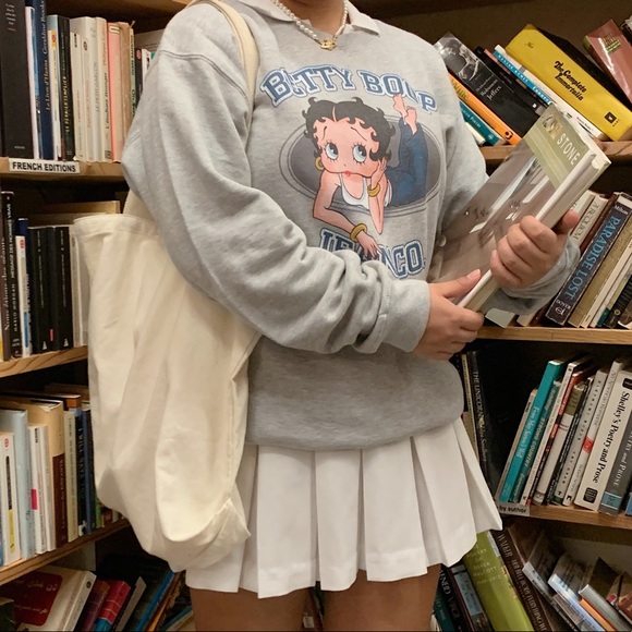 Betty Boop Crewneck Sweatshirt Grey - Picture 3 of 4